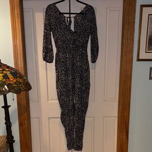 Hollister Navy and White Floral Jumpsuit/Romper